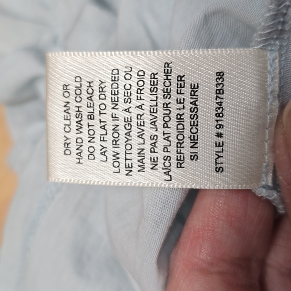 {Rebecca Taykor} NWT Ruffled Sleeve Light Blue Top - Large - Picture 10 of 12